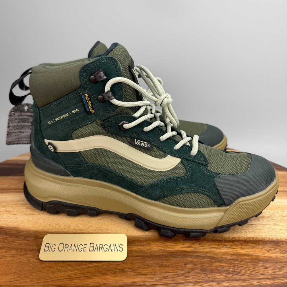 Vans MTE Crestline Hydroguard All-Terrain Hiking Boots Green Men's 9 / Women's 9